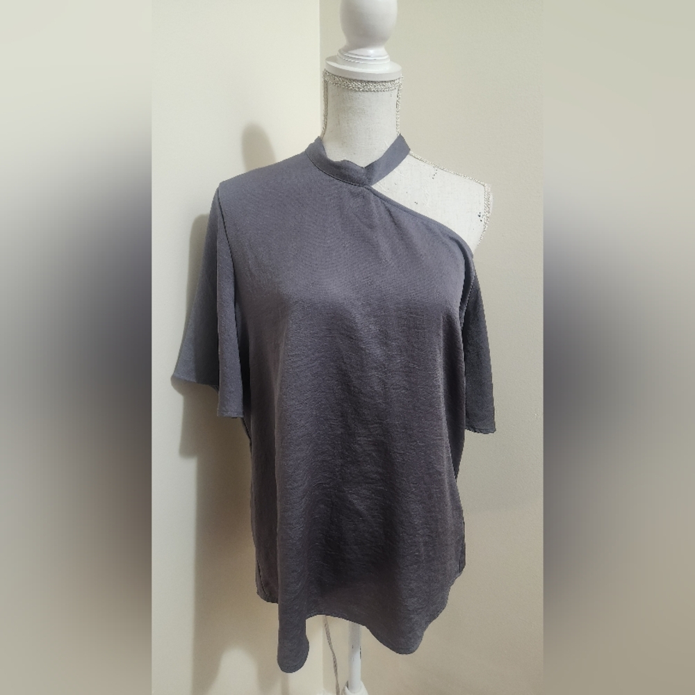 Express Gray Asymmetrical Blouse - image 1